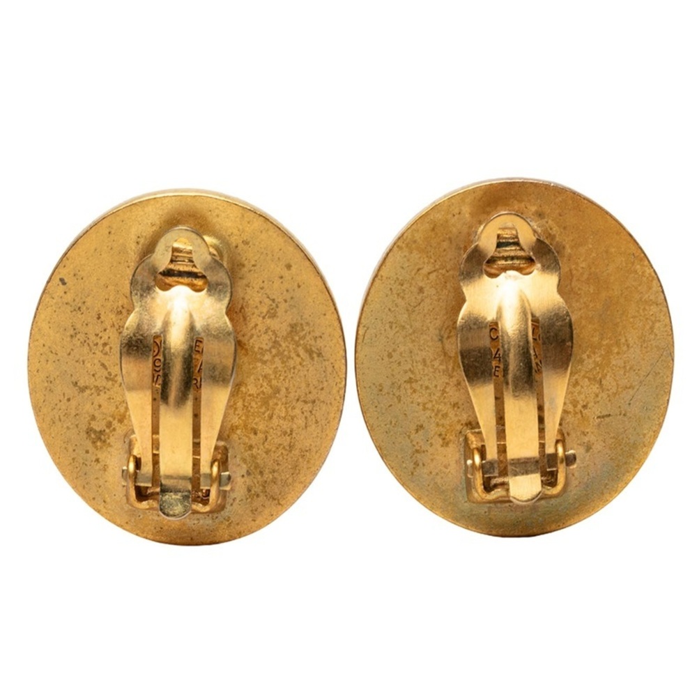 CHANEL Vintage Black Logo Earrings - Picture 2 of 3